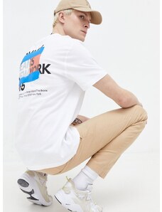 Bavlnené tričko Tommy Jeans pánsky,biela farba,s potlačou,DM0DM18271