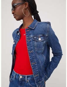 Rifľová bunda Tommy Jeans dámska, prechodná