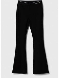Detské legíny Calvin Klein Jeans čierna farba, jednofarebné