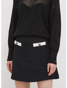 Sukňa Tommy Hilfiger čierna farba, mini, áčkový strih