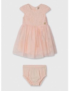 Šaty pre bábätká Guess oranžová farba, mini, áčkový strih