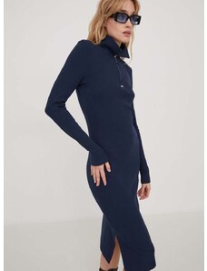 Šaty Tommy Jeans tmavomodrá farba,mini,priliehavá,DW0DW17259