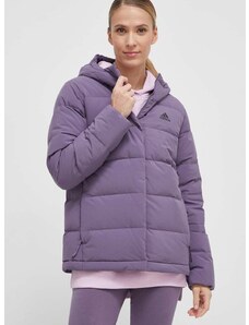 Páperová bunda adidas dámska, fialová farba, zimná