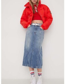 Rifľová sukňa Tommy Jeans midi,puzdrová,DW0DW17218