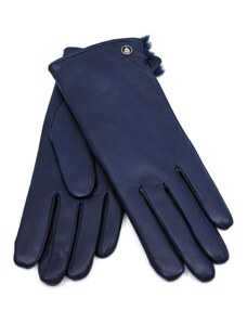 Carlsbad Hat Co. Dámske modré kožené rukavice s kožúškom, vlnená podšívka - Carlsbad Hat