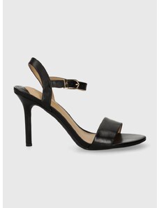 Kožené sandále Lauren Ralph Lauren Gwen čierna farba, 802941000000