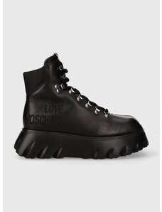 Členkové topánky Love Moschino CLIMB60 dámske, čierna farba, na platforme, JA21116G0HIA700A