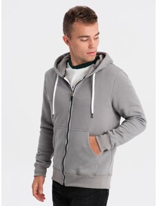 Ombre Clothing Trendy šedá mikina na zips V5 OM-SSBZ-0118