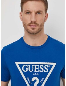 Bavlnené tričko Guess pánsky, s nášivkou, M4RI78 KBW41