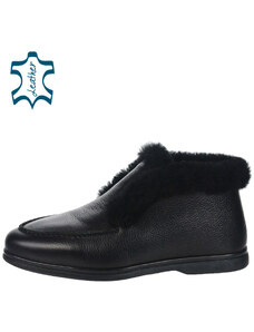 OLIVIA SHOES Čierne zateplené topánky 10234
