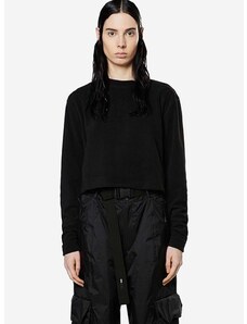 Mikina Rains Fleece W Sweatshirt 18090.BLACK-BLACK, dámska, čierna farba, jednofarebná