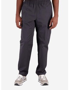 Nohavice New Balance pánske, šedá farba, rovné