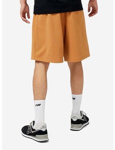 Bavlnené šortky New Balance oranžová farba