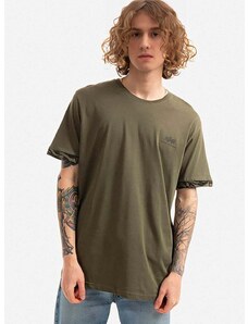 Bavlnené tričko Alpha Industries 106509.634-green, zelená farba, jednofarebné