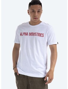 Bavlnené tričko Alpha Industries RBF Moto 116512.09-white, biela farba, s potlačou