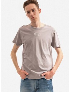 Bavlnené tričko Alpha Industries 118529.643-grey, šedá farba, jednofarebné