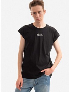 Bavlnené tričko Alpha Industries 118531.649-black, čierna farba, jednofarebné