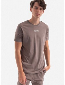 Bavlnené tričko Alpha Industries 118529.628-grey, šedá farba, s potlačou