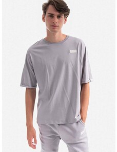 Bavlnené tričko Alpha Industries 118532.643-grey, pánske, šedá farba, jednofarebné