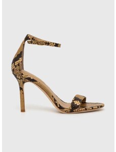Kožené sandále Lauren Ralph Lauren Allie béžová farba, 802925000000