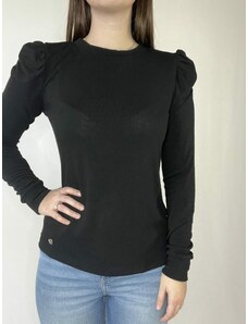 Woman Style Tričko s riaseným rukávom čierne L/XL