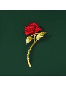 Éternelle Malovaná brož v podobě rudé růže