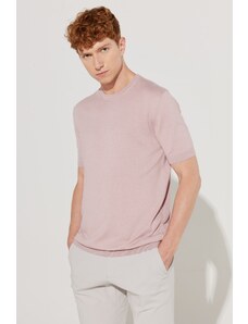 ALTINYILDIZ CLASSICS Pánske sušené ružové tričko štandardného strihu normálneho strihu Crew Neck 100% bavlna krátke rukávy Pletené tričko.