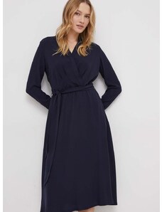 Šaty Lauren Ralph Lauren tmavomodrá farba,midi,áčkový strih,250853337
