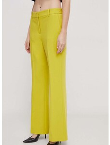 Nohavice Dkny dámske, žltá farba, široké, vysoký pás, UK3PX024