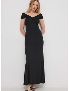 Šaty Lauren Ralph Lauren čierna farba,maxi,rovný strih,253925920
