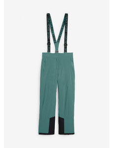 bonprix Funkčné termo nohavice, dlhé s odnímateľnými ramienkami, vodoodolné, rovné, farba zelená