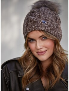 FASARDI Winter cap with pompom, brown