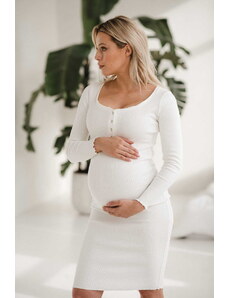milk & love Tehotenské šaty na dojčenie Tummy Cream White
