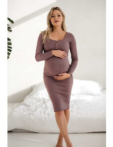 milk & love Tehotenské šaty na dojčenie Tummy Rose Brown