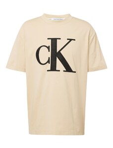 Calvin Klein Jeans Tričko svetlobéžová / čierna