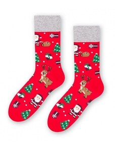 Steven Pánske vianočné ponožky Mikuláš a sob, červené veľ. 41-43