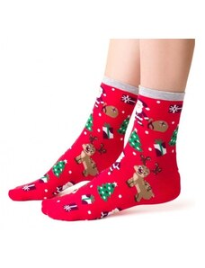 Steven Dámske vianočné ponožky červené Mikuláš a sob, veľ. 35-37