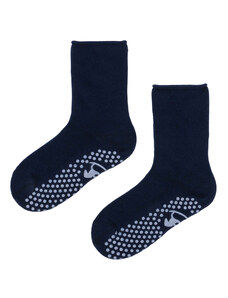 Detské bavlněné protišmykové ponožky Emel SBA 100-32 - tmavo modrá