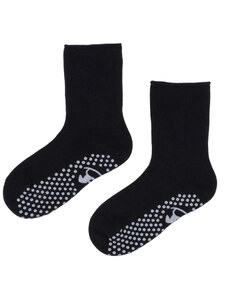 Detské bavlněné protišmykové ponožky Emel SBA 100-11 - Čierna