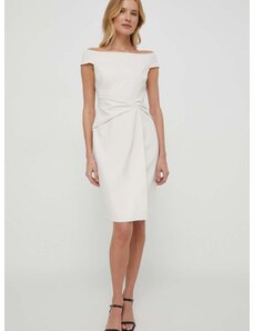 Šaty Lauren Ralph Lauren béžová farba,mini,rovný strih,253936389