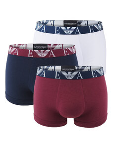 EMPORIO ARMANI - boxerky 3PACK stretch cotton fashion borgogn & marin colore - limited edition