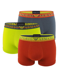 EMPORIO ARMANI - boxerky 3PACK stretch cotton fashion Armani logo antracit & ruggin combo colore - limited edition