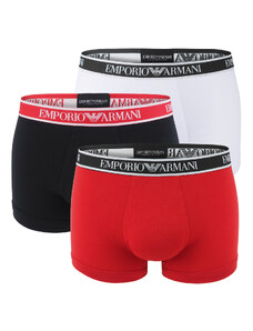 EMPORIO ARMANI - boxerky 3PACK stretch cotton fashion Armani logo nero & rosso combo colore - limited edition