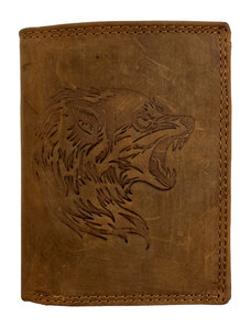 Lozano Kožená peňaženka s motívom - vlk 112