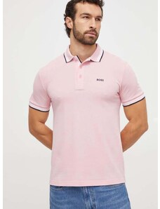 Bavlnené polo tričko Boss Green ružová farba,jednofarebné,50469055