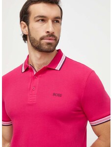 Bavlnené polo tričko Boss Green ružová farba, jednofarebný, 50469055