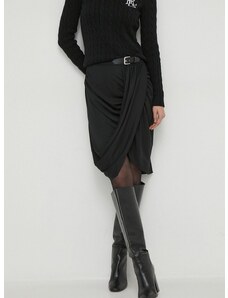 Sukňa Lauren Ralph Lauren čierna farba,midi,puzdrová,200925754
