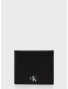 Kožená peňaženka Calvin Klein Jeans pánsky, čierna farba, K50K511456