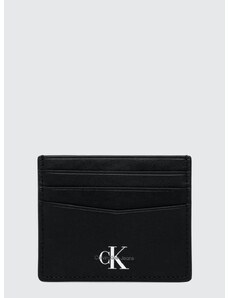 Kožené puzdro na karty Calvin Klein Jeans čierna farba, K50K511455