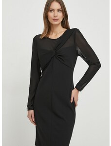 Šaty Dkny čierna farba, mini, rovný strih, DD3KP364